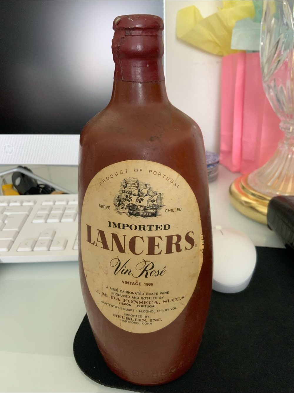 Imported Vin Rosé Ceramic Bottle - Brown (full unopened)